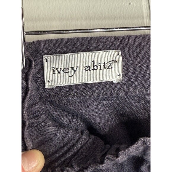 Ivey Abitz Women’s S/M Skirt Dark Gray Linen Midi Length Circle Skirt Pockets - Picture 6 of 9